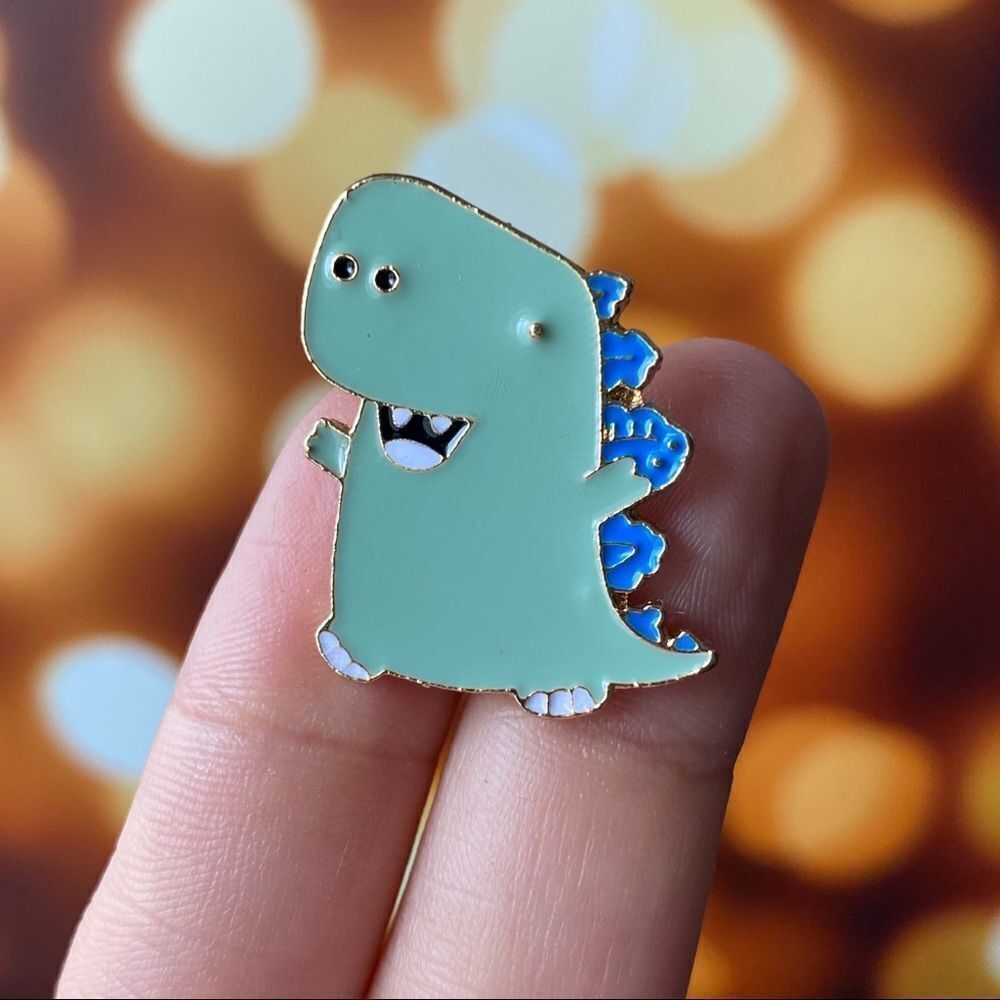 Prancing T-Rex Dino Enamel Pin/ Brooch Lapel